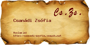 Csanádi Zsófia névjegykártya