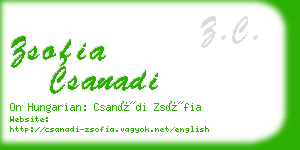 zsofia csanadi business card